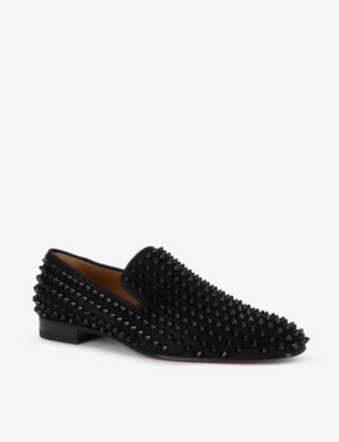 CHRISTIAN LOUBOUTIN Dandelion spikes flat veau velours