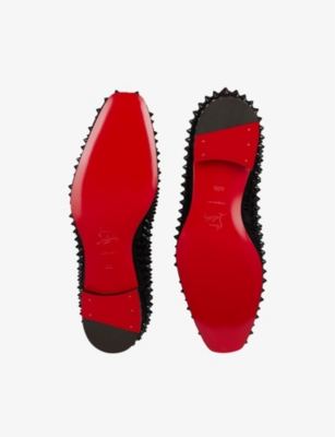 CHRISTIAN LOUBOUTIN Dandelion spikes flat veau velours