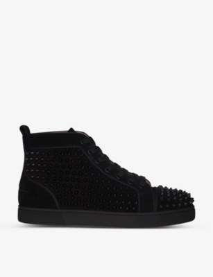 CHRISTIAN LOUBOUTIN: Louis Orlato flat veau velour spike trainers