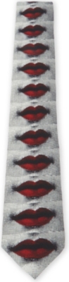 フォルナセッティ　ネクタイ　リップ　唇　fornasetti Fornasetti Lips-print Silk Tie In White