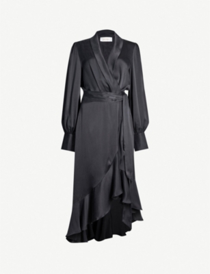 ZIMMERMANN - Silk-satin wrap dress | Selfridges.com