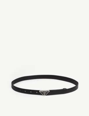 prada triangle logo belt