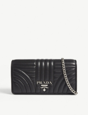 prada quilted wallet on chain