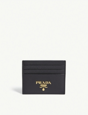 leather card holder prada