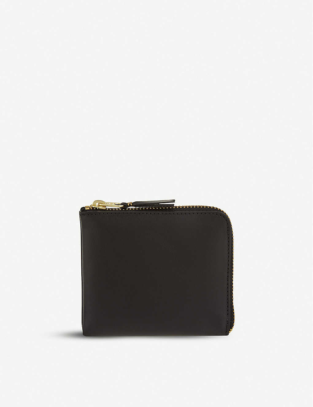 Leather half-zip wallet