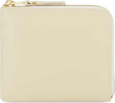 COMME DES GARCONS Leather half-zip wallet (Off+white
