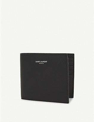 SAINT LAURENT: Branded leather billfold wallet