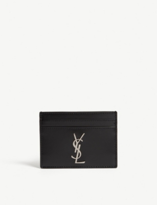 SAINT LAURENT: Monogram leather card holder