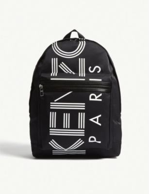 KENZO Striped logo zipped backpack Selfridges