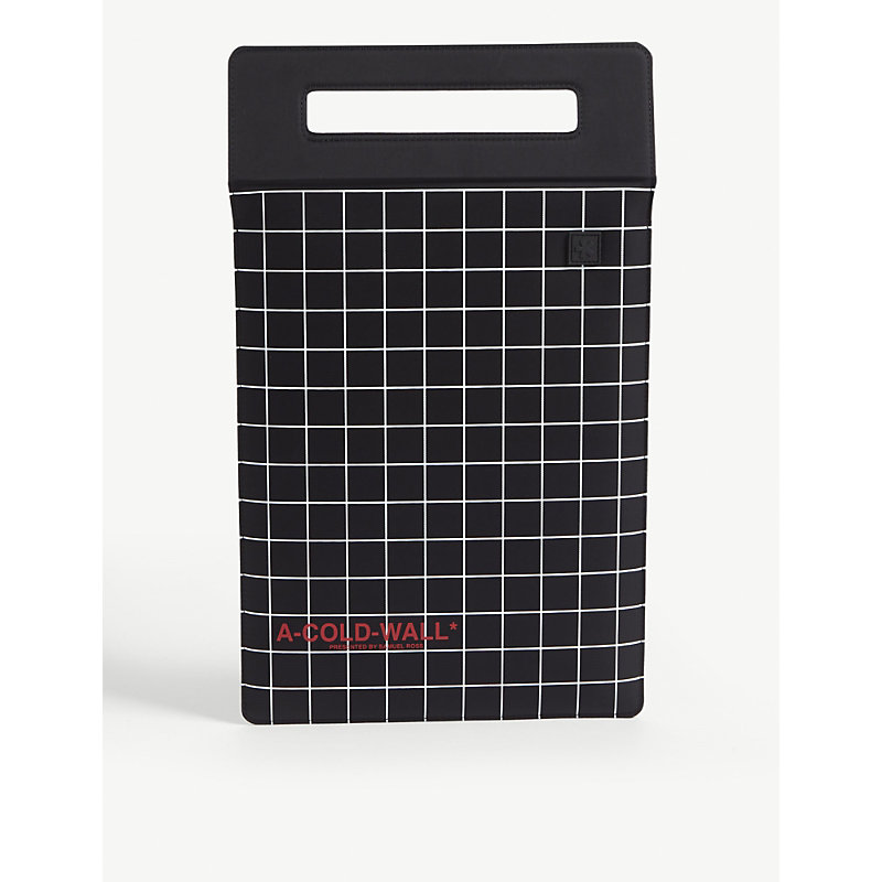 A-cold-wall* Grid Print Tablet Case In Black