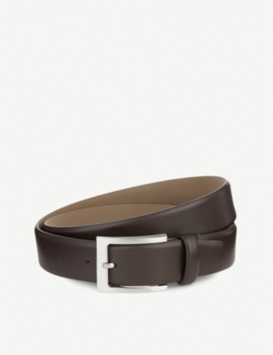 Shop Hugo Boss Boss Men's Dark Brown Barnabie Leather Belt