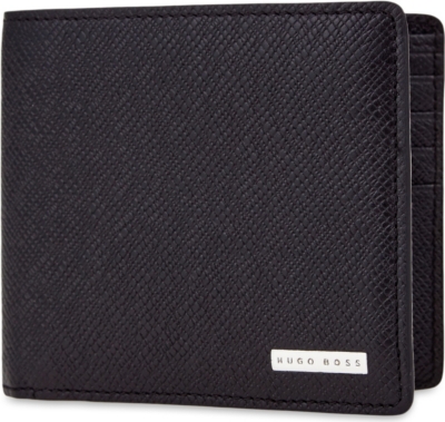 Signature grained leather billfold wallet