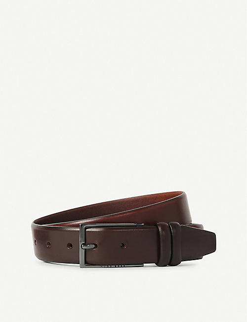BOSS: Brushed leather belt