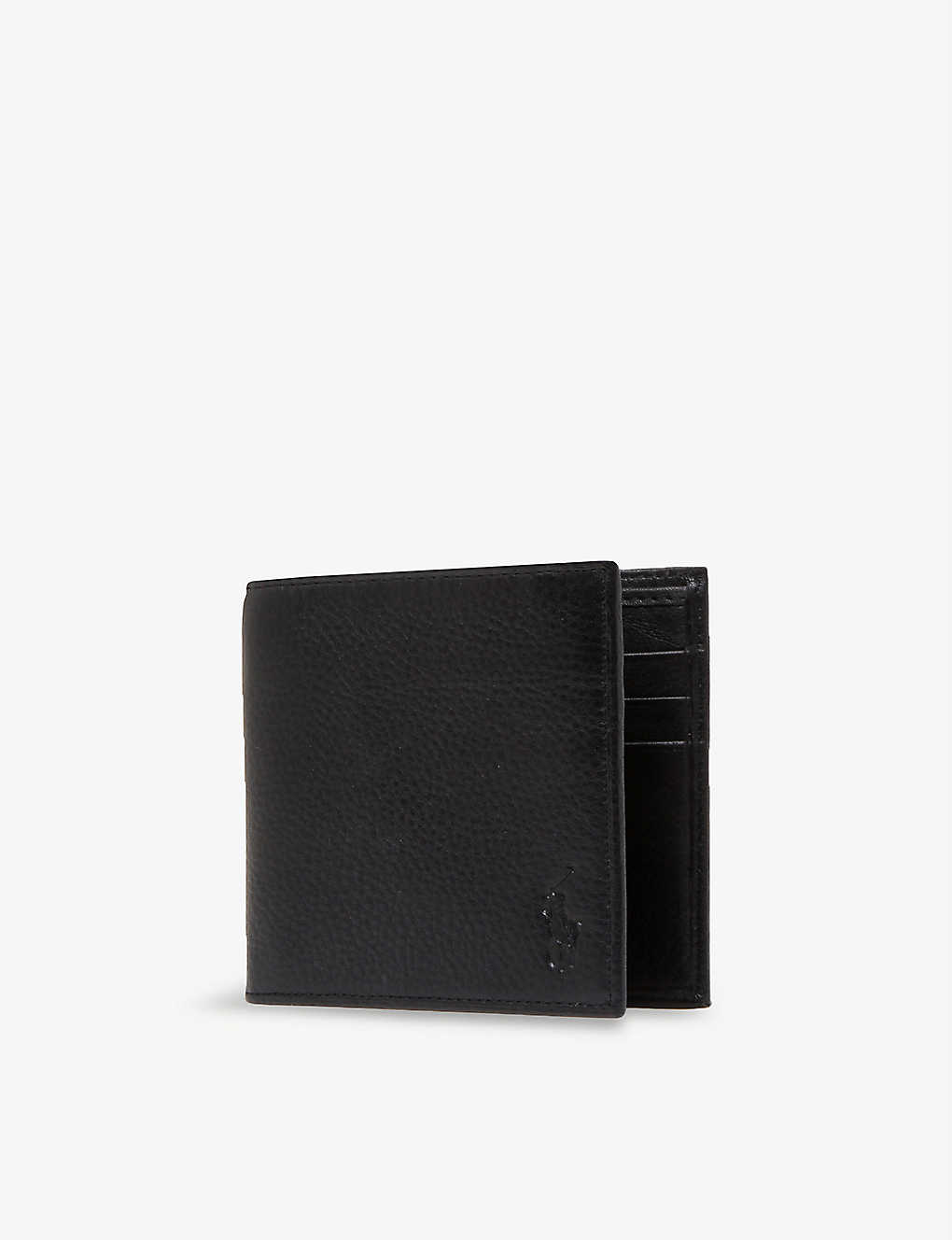 Pony-embossed pebbled leather wallet