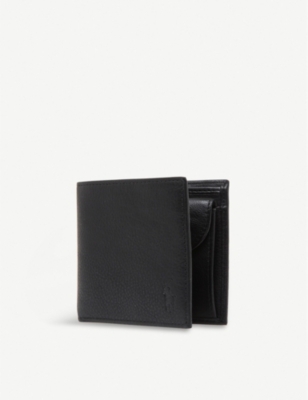 POLO RALPH LAUREN: Pony-embossed coin-pocket pebbled leather wallet