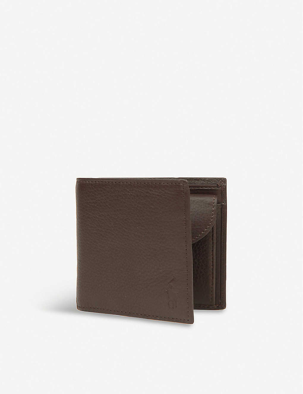 POLO RALPH LAUREN - Pebbled coin-pocket leather wallet 