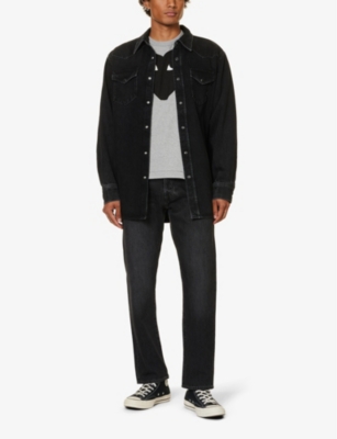 Comme De Garcon Play Heart-print Cotton-jersey T-shirt In Grey