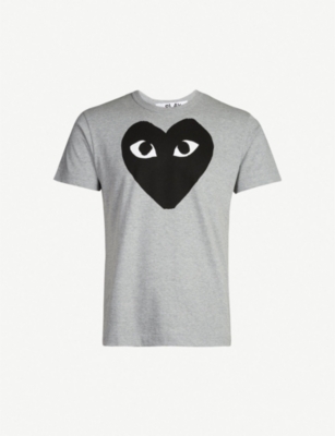 COMME DES GARCONS PLAY: Heart-print cotton-jersey T-shirt