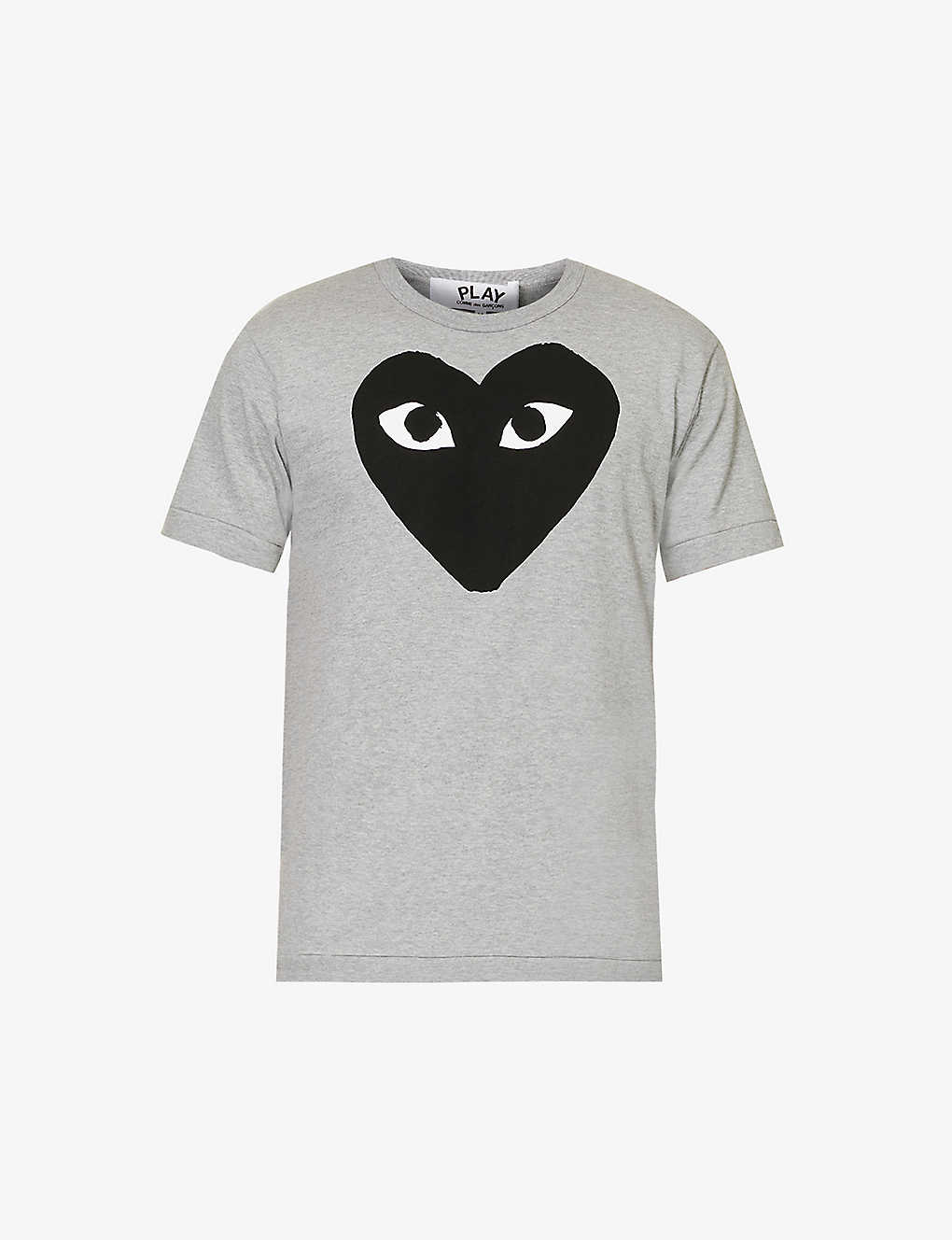 Comme De Garcon Play Heart-print Cotton-jersey T-shirt In Grey