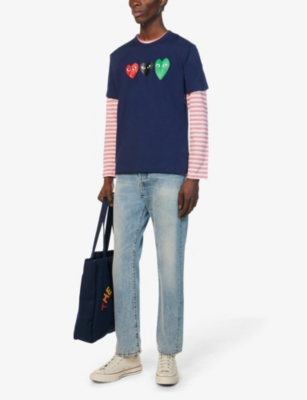COMME DES GARCONS PLAY: Heart-print cotton-jersey T-shirt