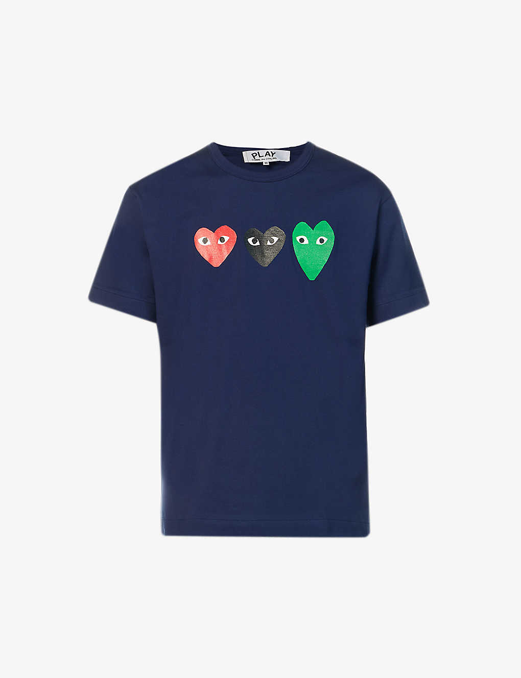 Shop Comme Des Garçons Play Heart-print Cotton-jersey T-shirt In Navy