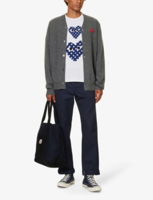 Comme Des Garçons Play Heart-print Cotton-jersey T-shirt In White