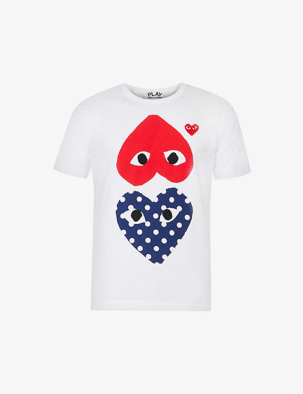 Shop Comme Des Garçons Play Comme Des Garcons Play Mens White Heart-print Cotton-jersey T-shirt