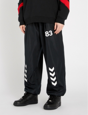 Hummel X Willy Chavarria Graphic-print Shell Jogging Bottoms In Black