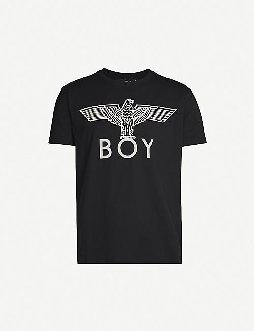 BOY LONDON：金属色徽标印花针织棉 T 恤