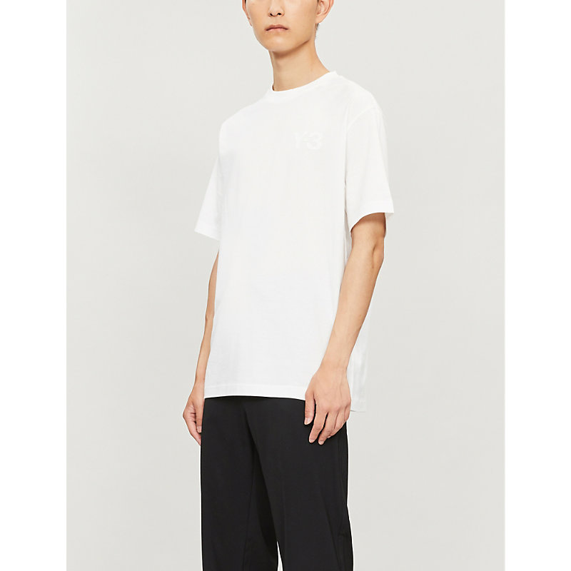 Y-3 Logo-print Oversized Cotton T-shirt In White