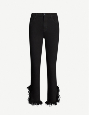 J BRAND Ruby frayed-hem high-rise jeans