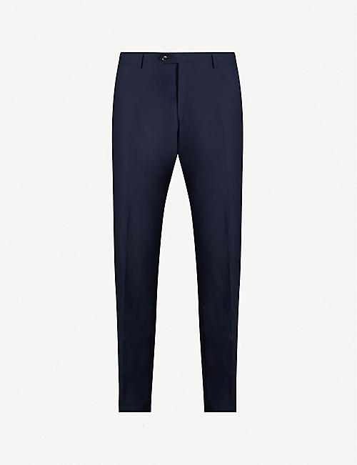 OSCAR JACOBSON: Diego slim-fit tapered leg wool trousers