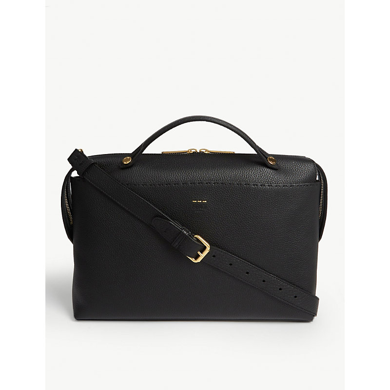 Fendi By The Way Leather Briefcase In Black Gold