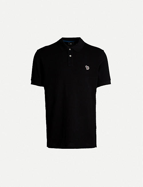 PS BY PAUL SMITH: Zebra-embroidered cotton-piqué polo shirt