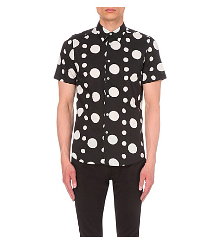 PS BY PAUL SMITH   Tailored fit polka dot print cotton shirt