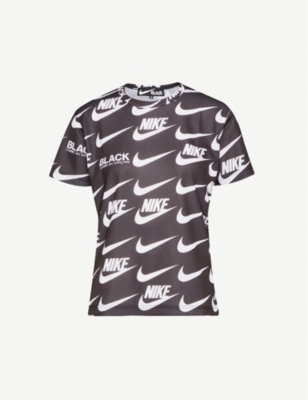 Black Comme Des Garcon Black Comme Des Garcons X Nike Logo Print Jersey T Shirt Selfridges Com