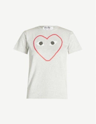 comme des garçons play embroidered heart cardigan