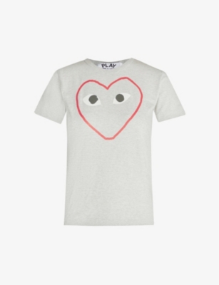 COMME DES GARÇONS PLAY LOGO-PRINT COTTON-JERSEY T-SHIRT,26588076