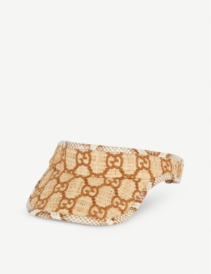 gucci raffia visor