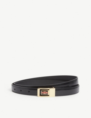 GUCCI - GG plaque leather belt 