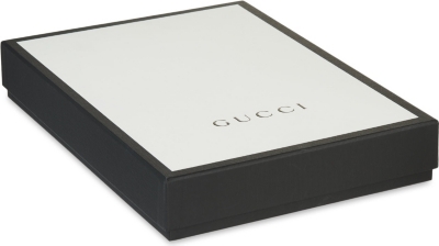 GUCCI Web tab textured leather pouch