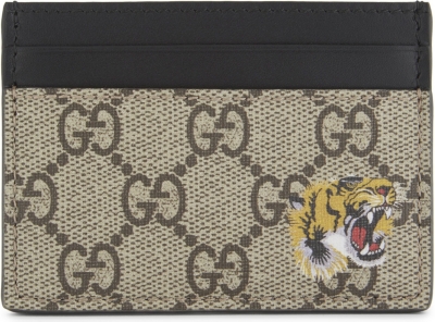 GUCCI - Bestiary leather card holder 