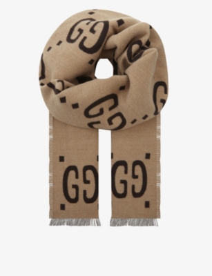 GUCCI - GG wool and silk scarf 