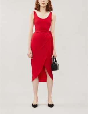 kaila wrap style jersey dress