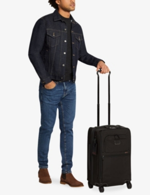 Shop Tumi Alpha 3 Carry-on Four Wheel Suitcase In Black