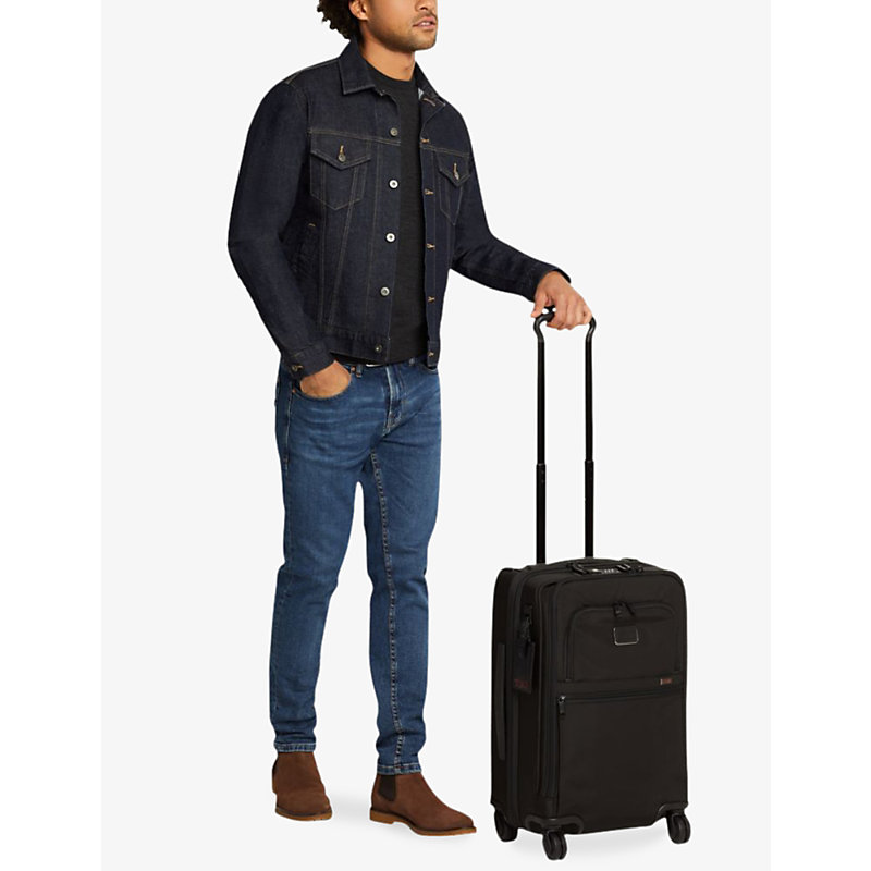 Shop Tumi Alpha 3 Carry-on Four Wheel Suitcase In Black