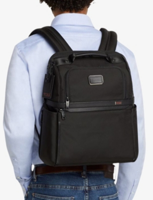 Shop Tumi Alpha Nylon Slim Backpack In Black