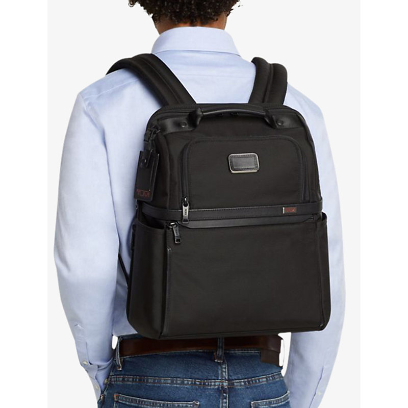 Shop Tumi Alpha Nylon Slim Backpack In Black