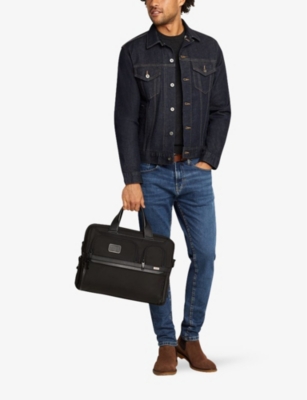 Shop Tumi Alpha Nylon Laptop Briefcase In Black