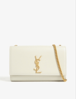 Saint Laurent Kate Small YSL Stripe Patent Crossbody Bag